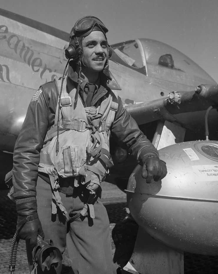 Tuskegee Airmen pilot Edward Gleed in front of plane-New 8x10 World War II Photo