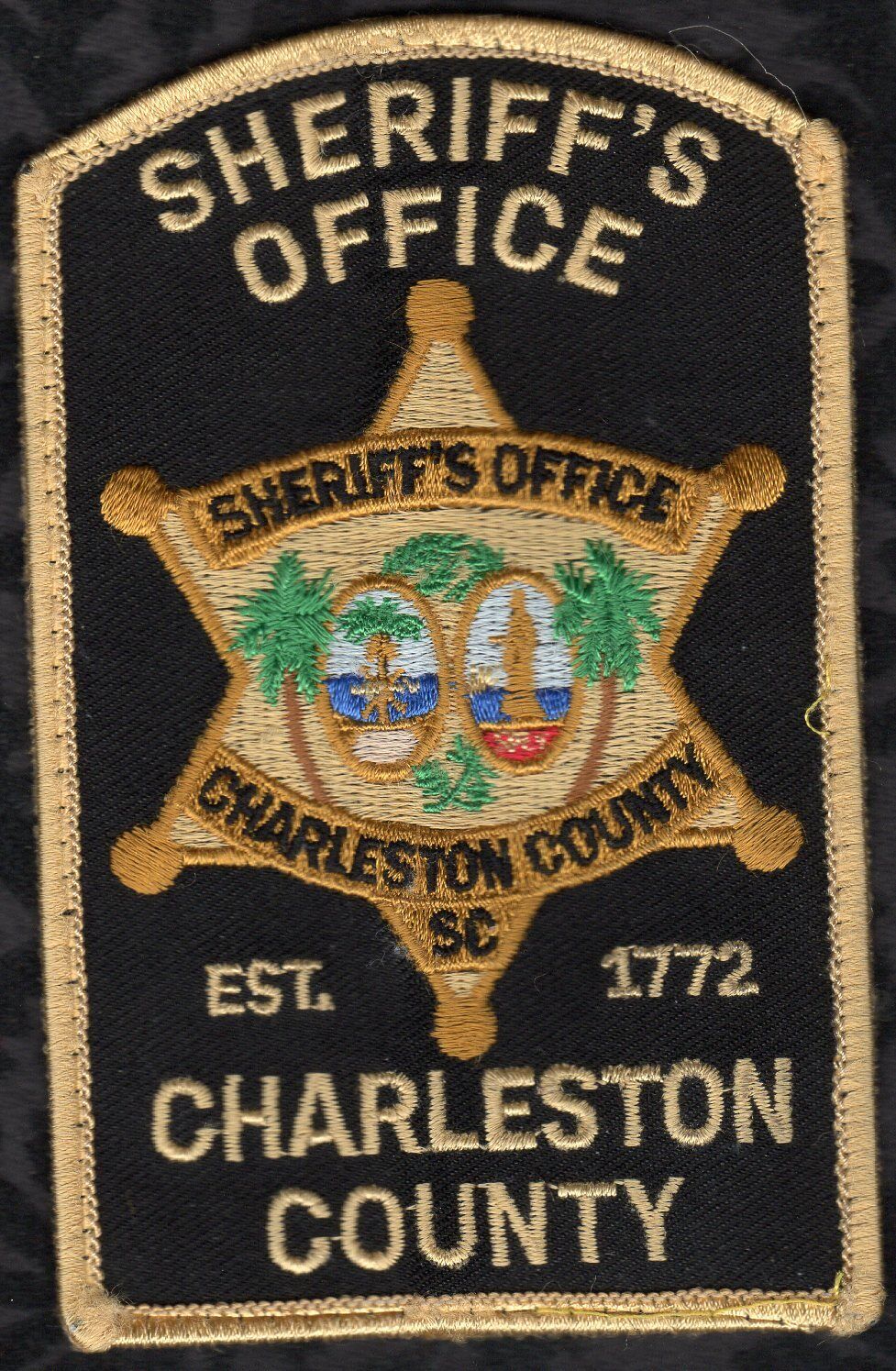 👀🤔😂👍  Charleston County SC South Carolina Patch  Uniform Shirt Removed